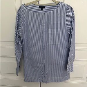 Jcrew Blue and White Striped Long Sleeve  tunic top